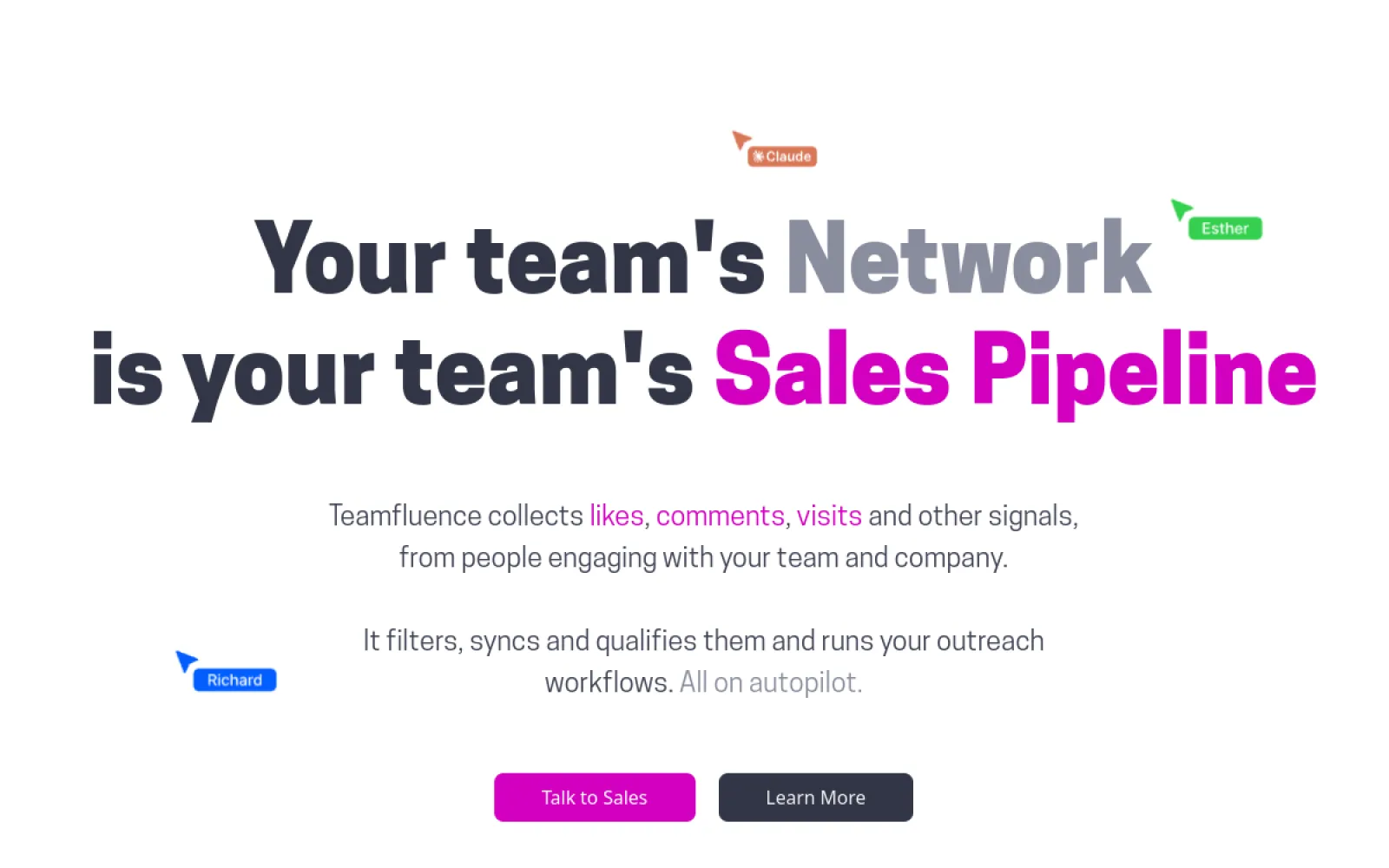 Teamfluence screenshot