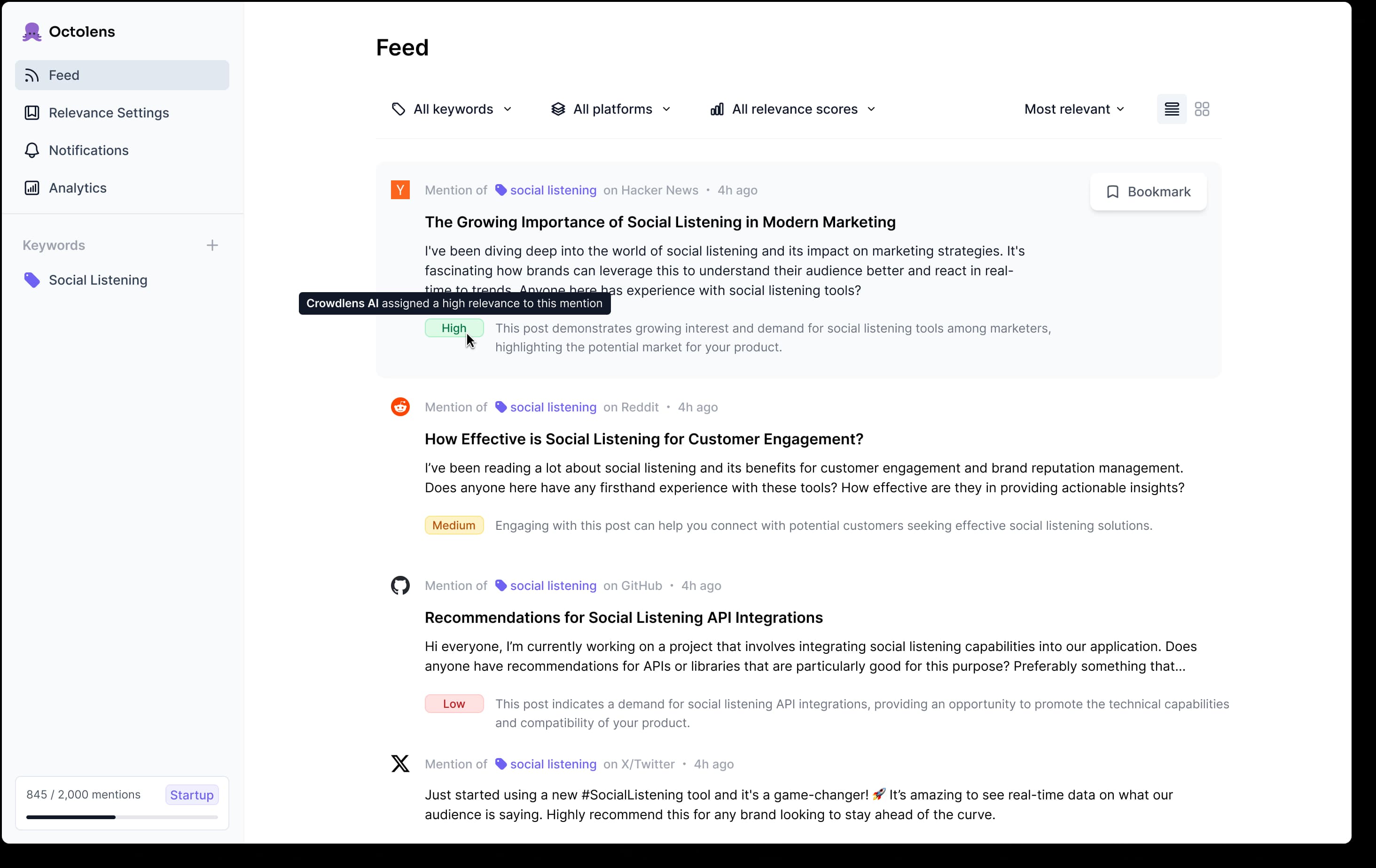 Octolens Platform Interface