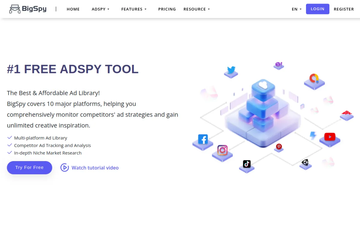 BigSpy — ad creative search engine