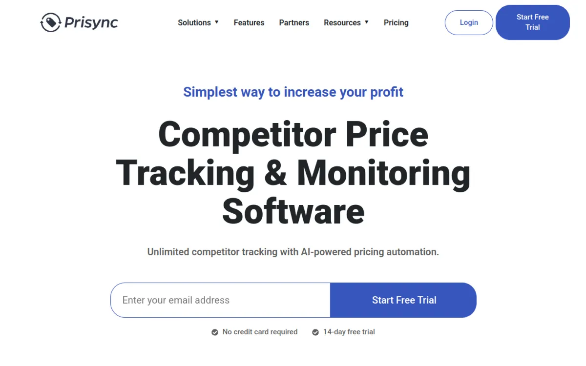 Prisync — competitor price tracking