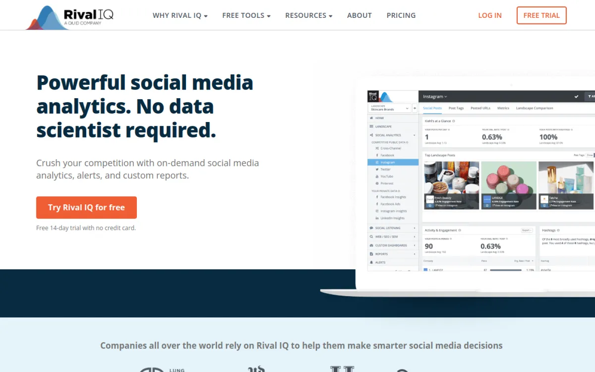 Rival IQ — social media competitive benchmarking