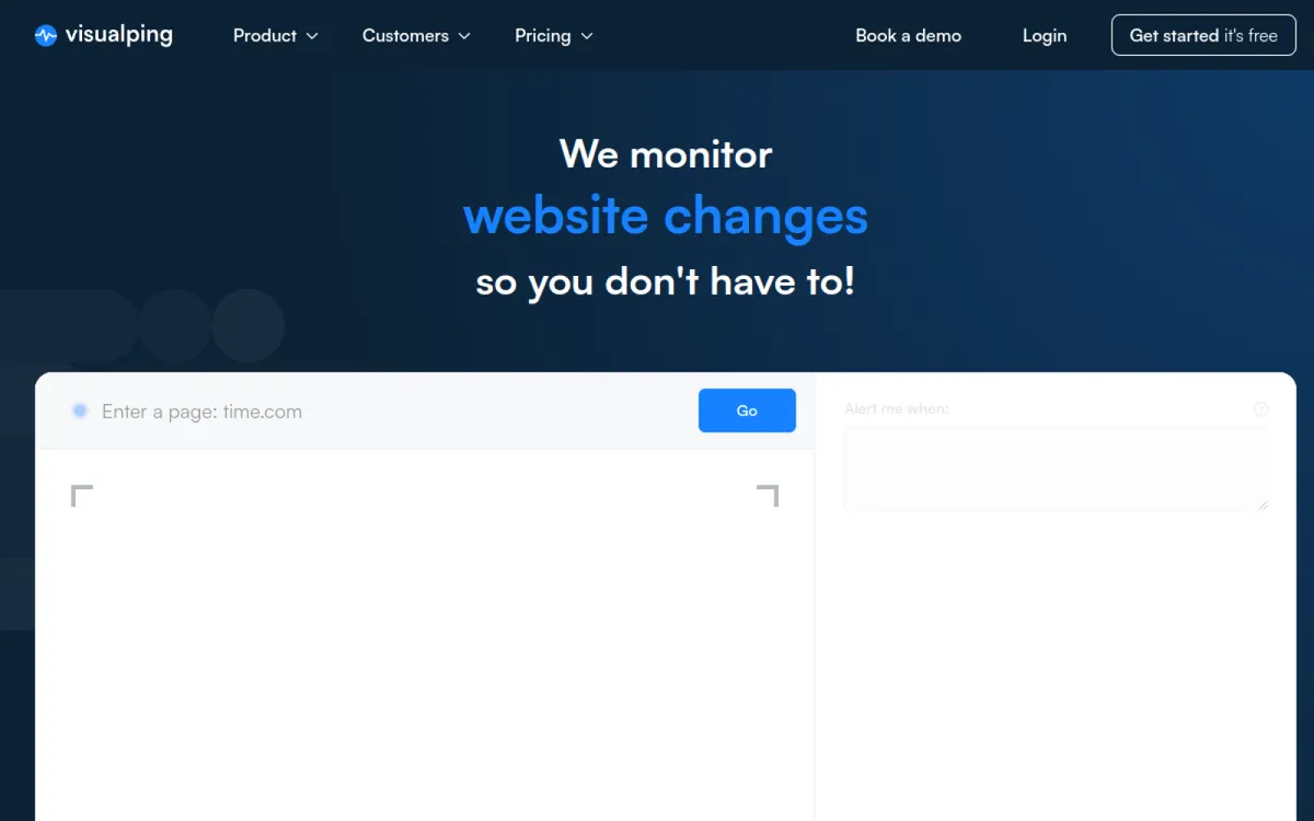 Visualping — website change detection