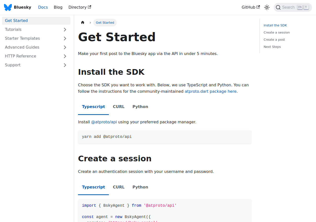 Bluesky AT Protocol documentation