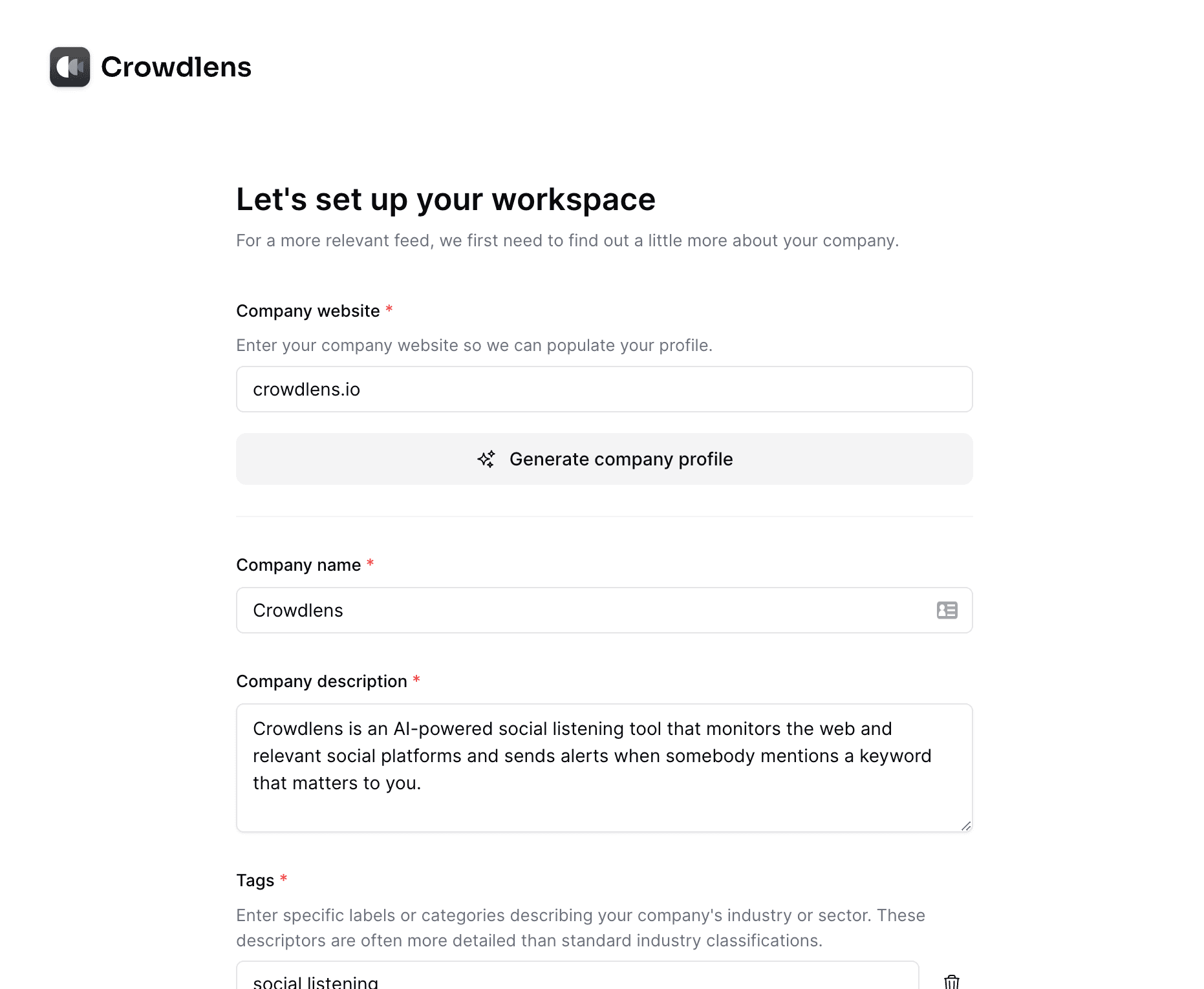 Octolens workspace setup