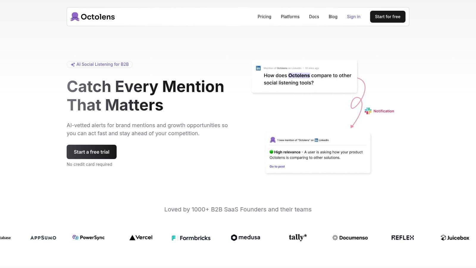 Octolens Social Listening for B2B