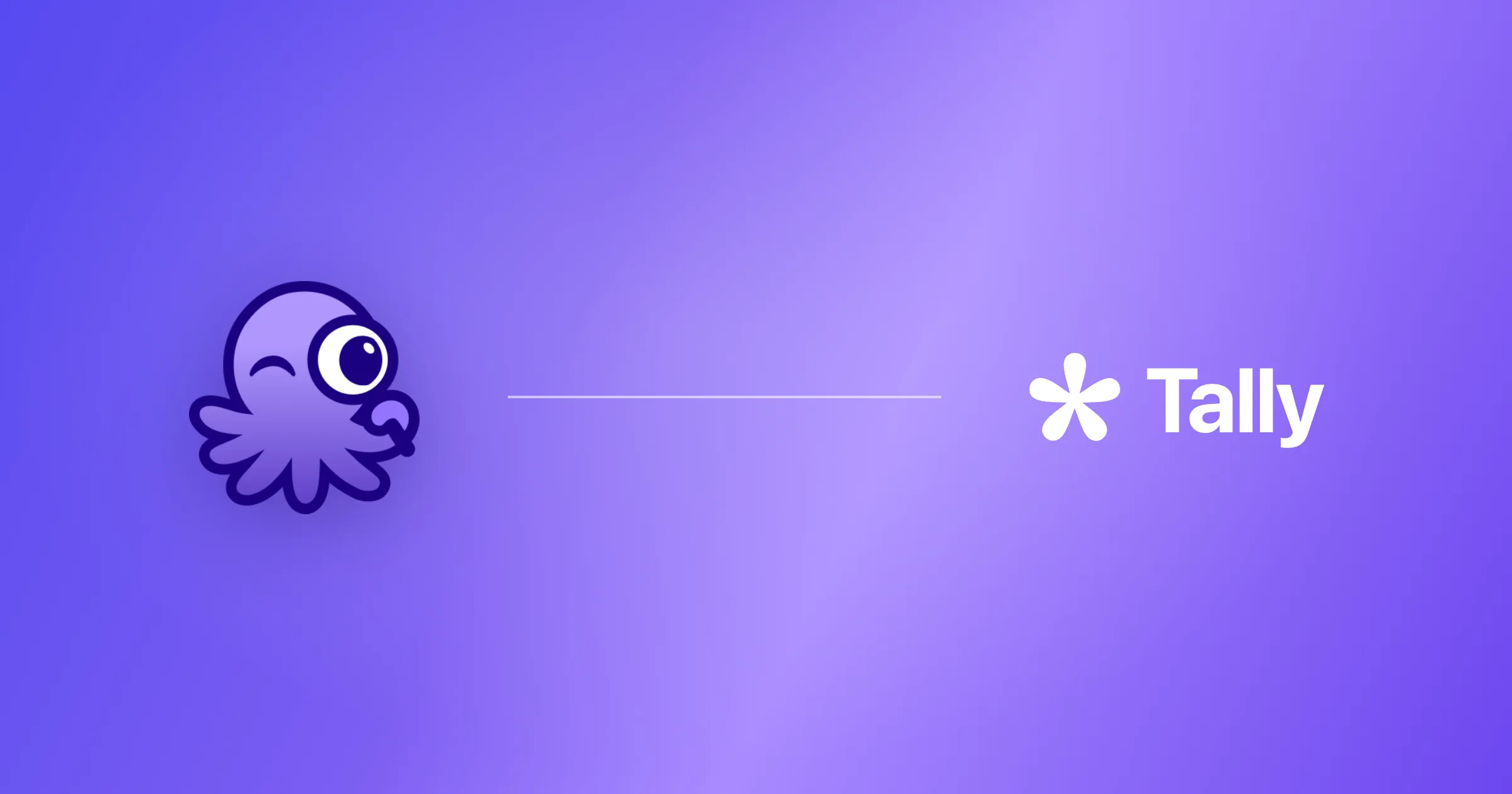 Tally and Octolens customer story cover with both logos on a purple gradient
