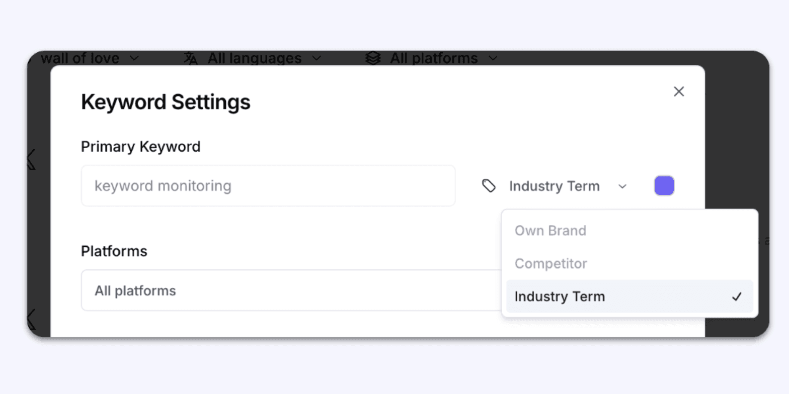 Keyword Categories: Own Brand, Competitor, Industry Term