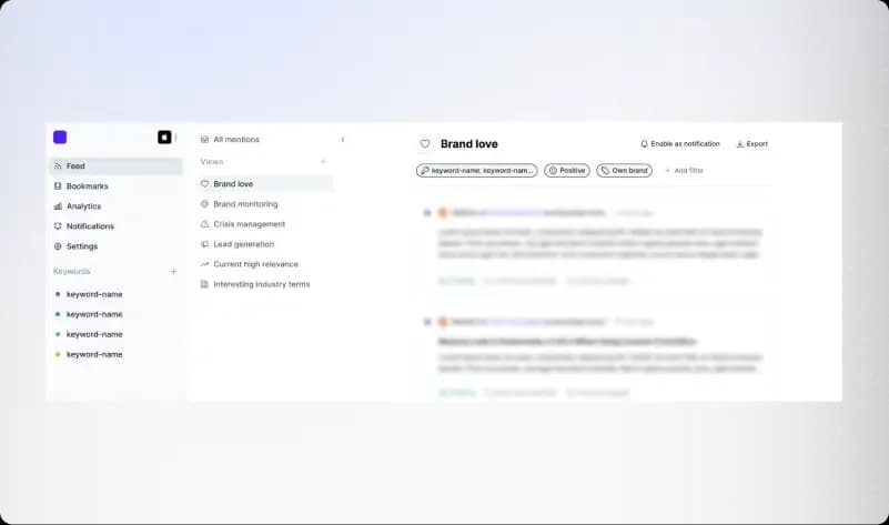 mentions categorized by intent