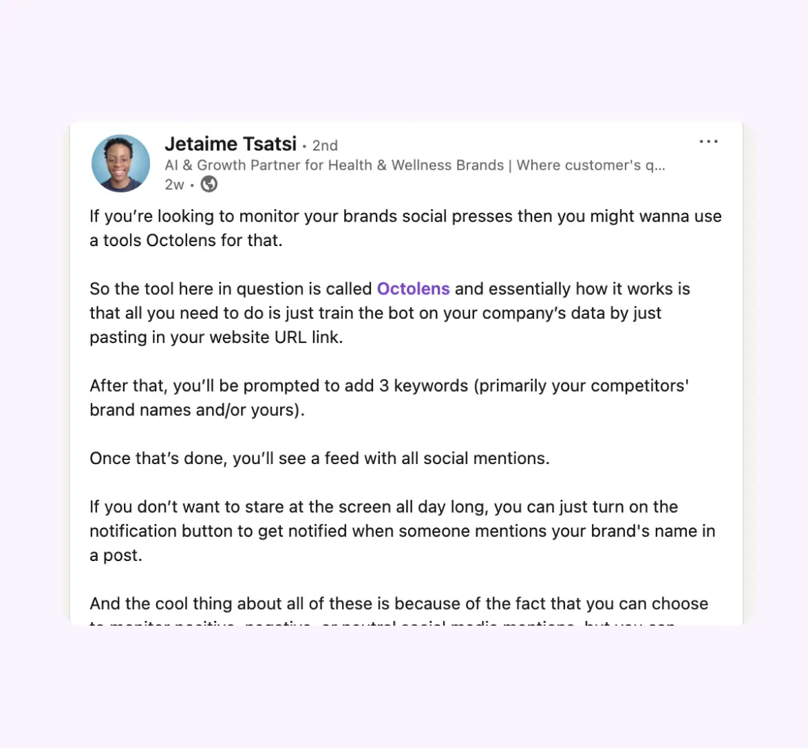 Step 2: Share - Share your unique Octolens link to your audience