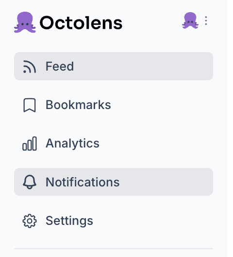 Log in to Octolens and head to Notifications
