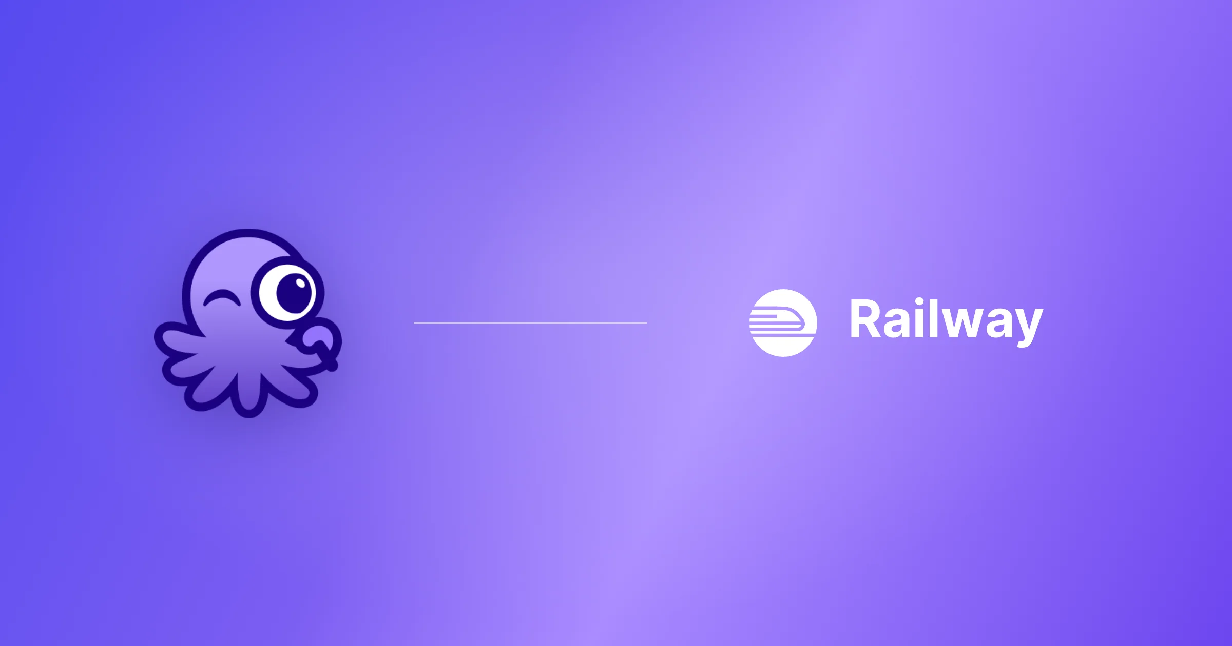 Railway and Octolens customer story cover with both logos on a purple gradient