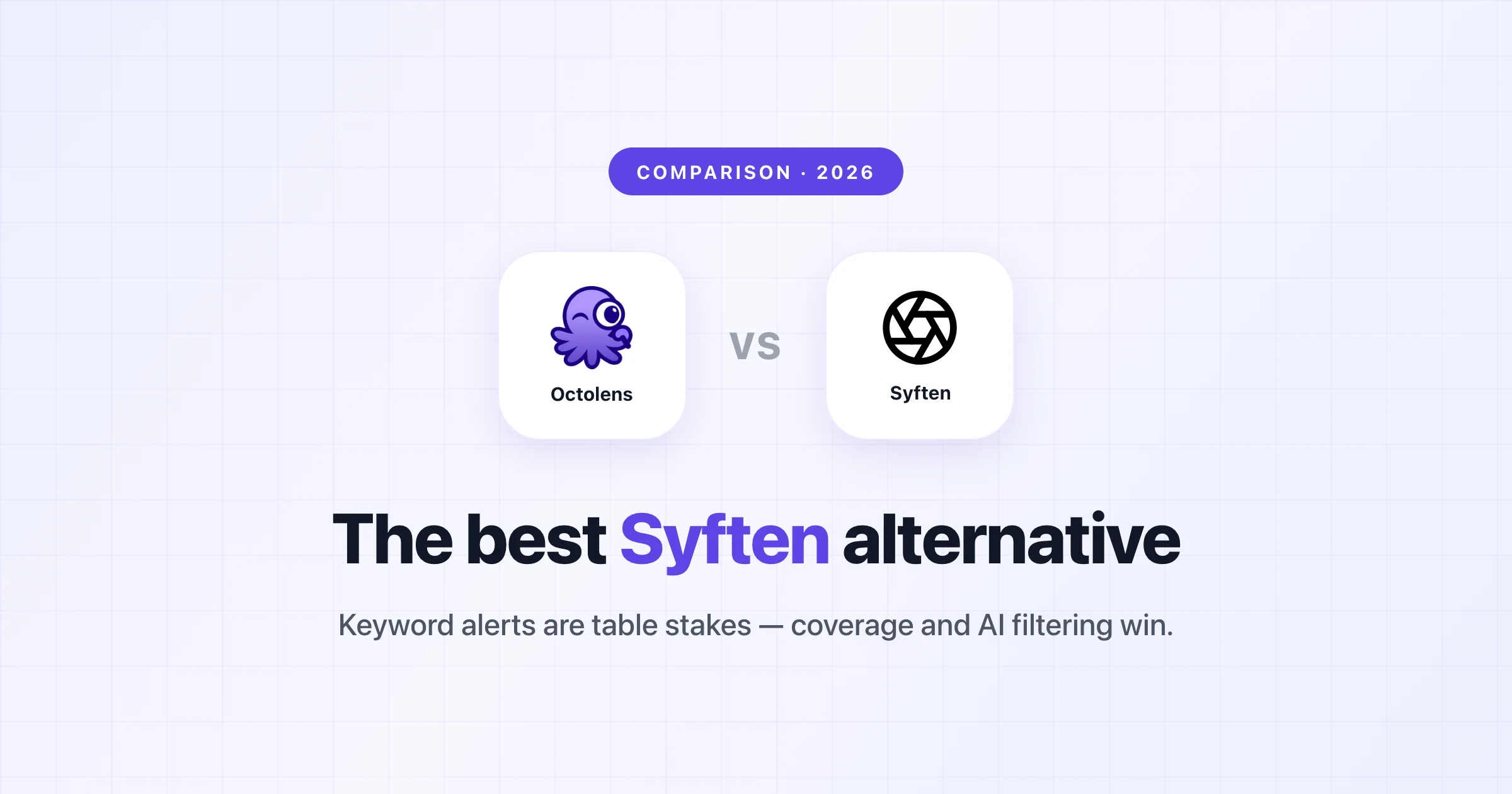 Comparison cover: Octolens vs Syften, the best Syften alternative in 2026